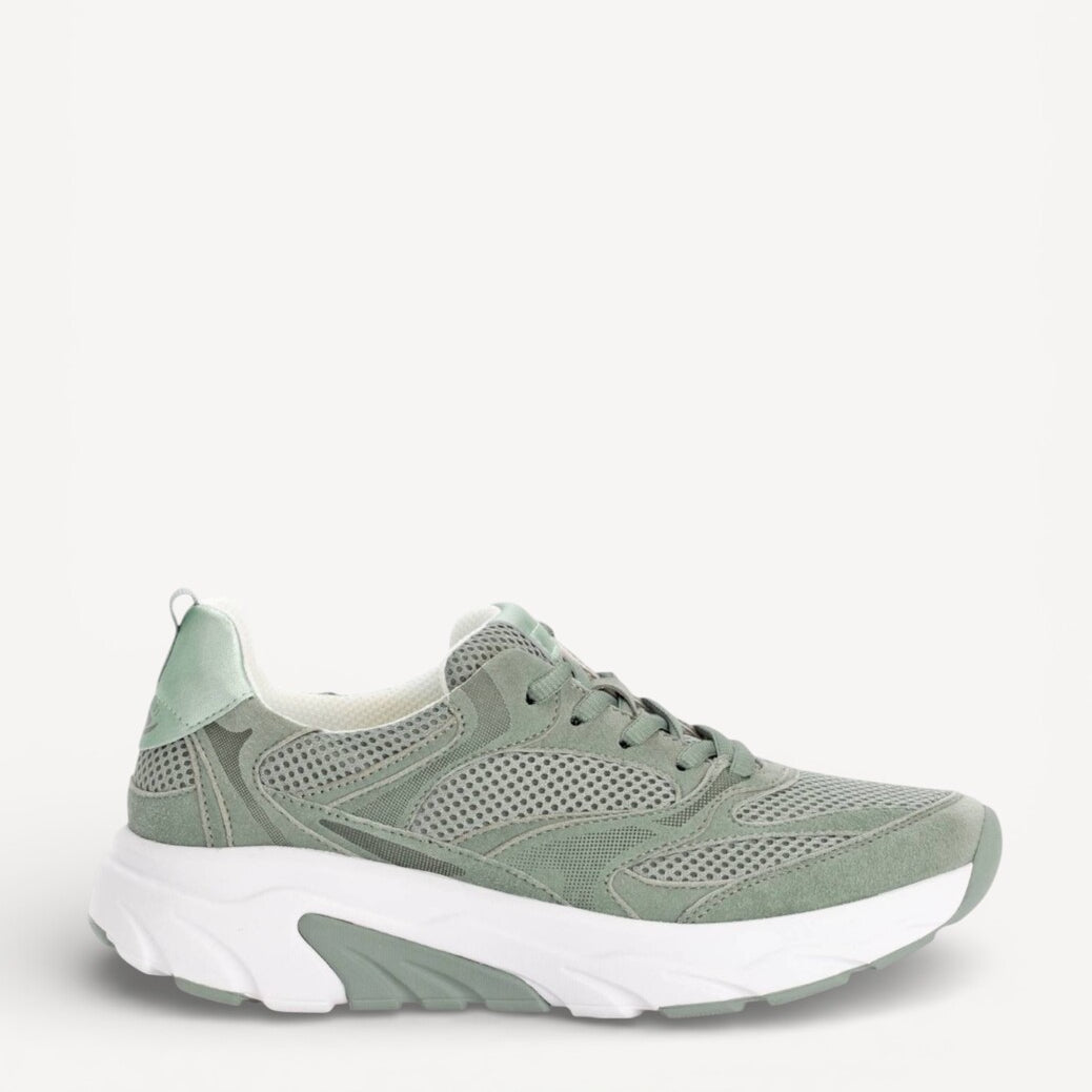 DAMES SPORTIEVE VETERSCHO-Groen suède/nubuck