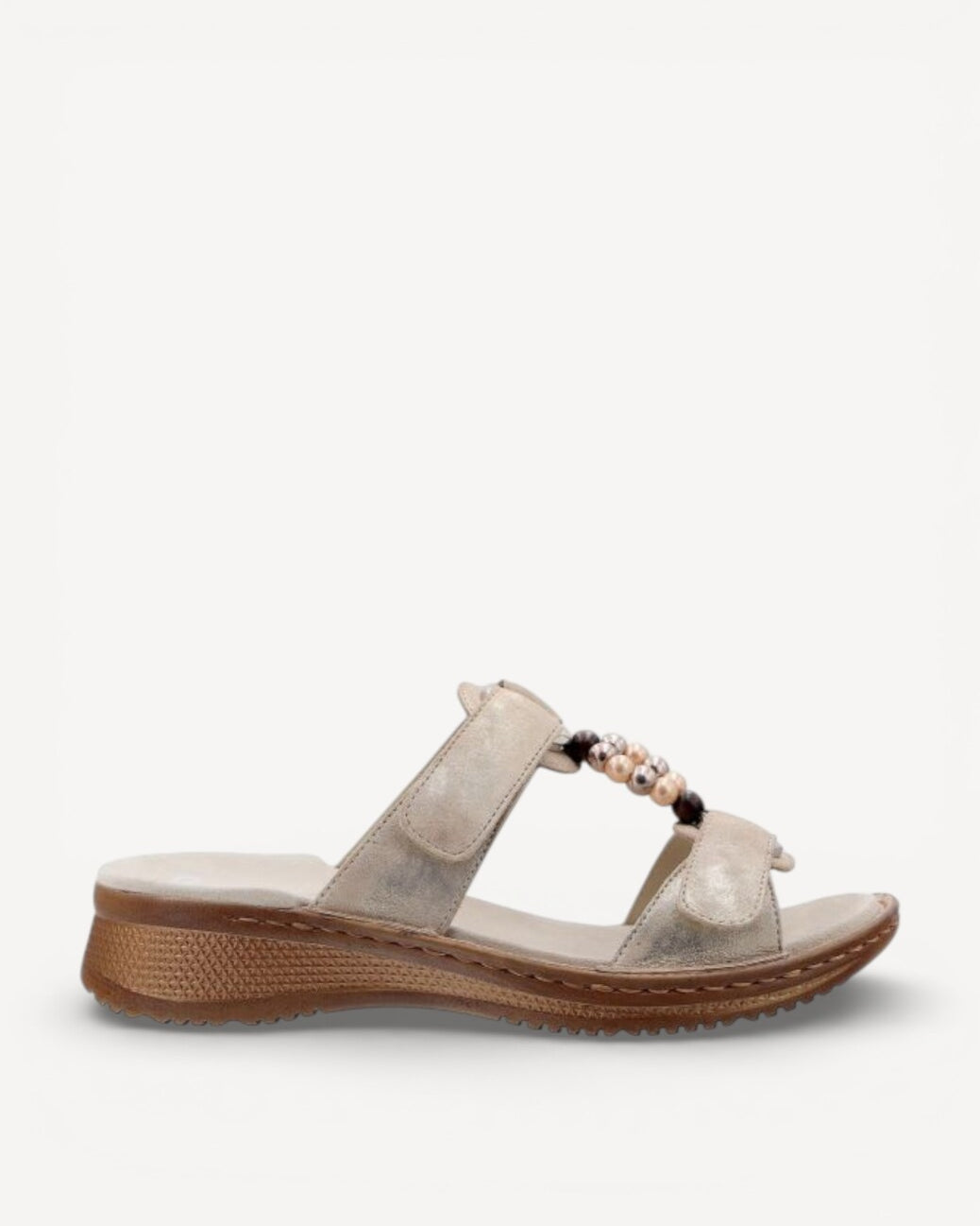 DAMES OPEN SCHOENEN-Beige suède/nubuck