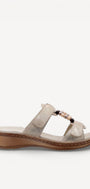 DAMES OPEN SCHOENEN-Beige suède/nubuck