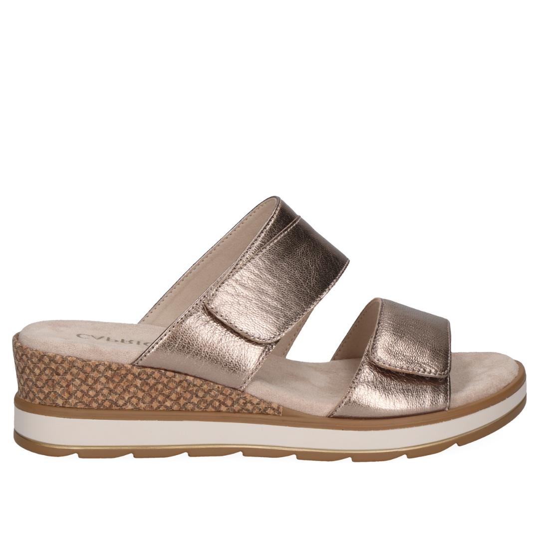 DAMES OPEN SCHOENEN-Brons leer