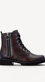 DAMES BOOTS+KORT LAARS-Bruin leer
