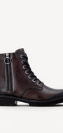 DAMES BOOTS+KORT LAARS-Bruin leer