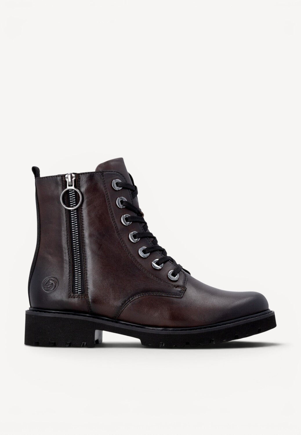 DAMES BOOTS+KORT LAARS-Bruin leer
