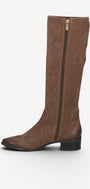 DAMESLAARS LANG/HALFHOOG-Beige suède/nubuck