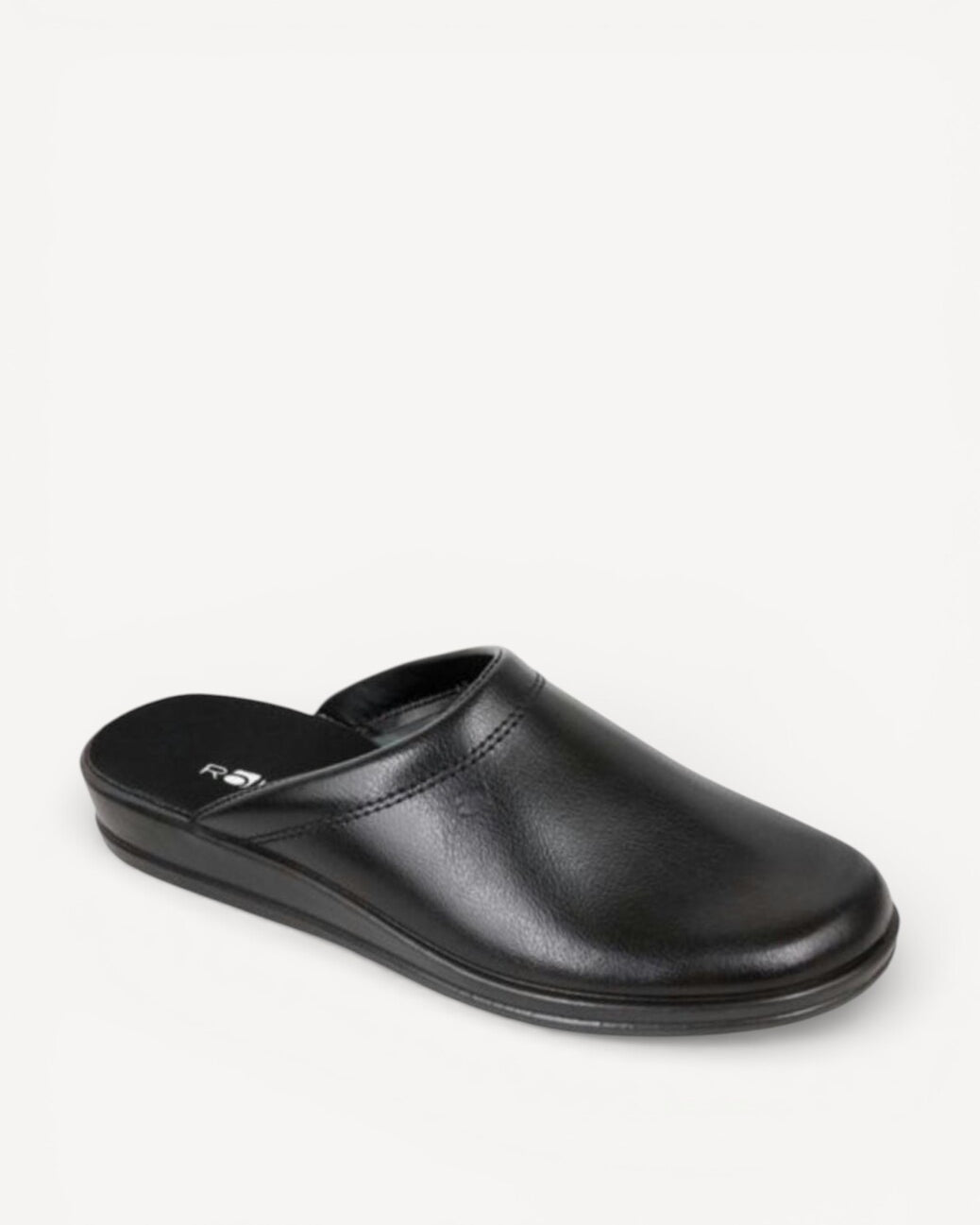 Heren muil pantoffels-Zwart leer