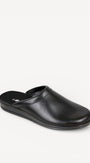 Heren muil pantoffels-Zwart leer