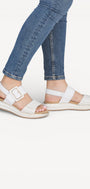 DAMES OPEN SCHOENEN-Wit combi kleur
