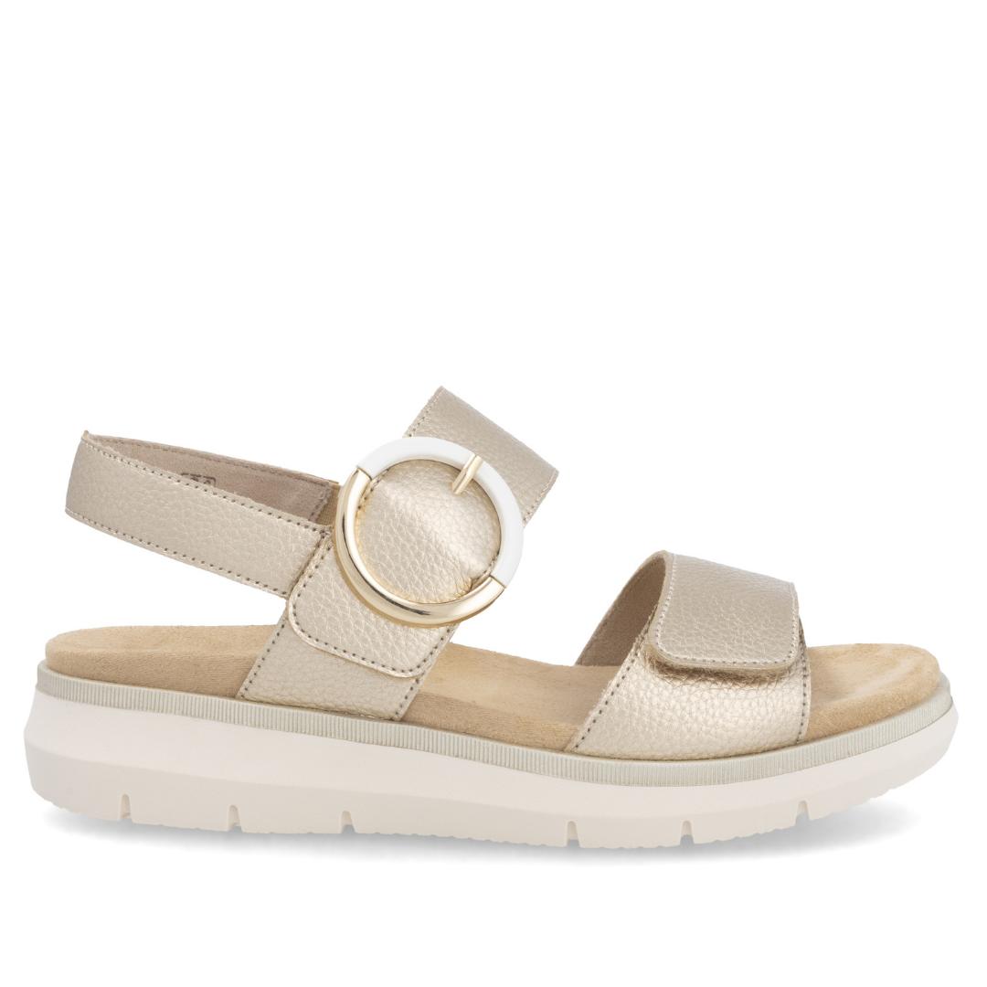 DAMES OPEN SCHOENEN-Goud leer