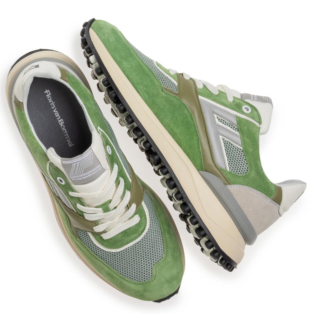 Heren veterschoenen-Groen suède/nubuck