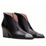 DAMES BOOTS+KORT LAARS-Zwart leer