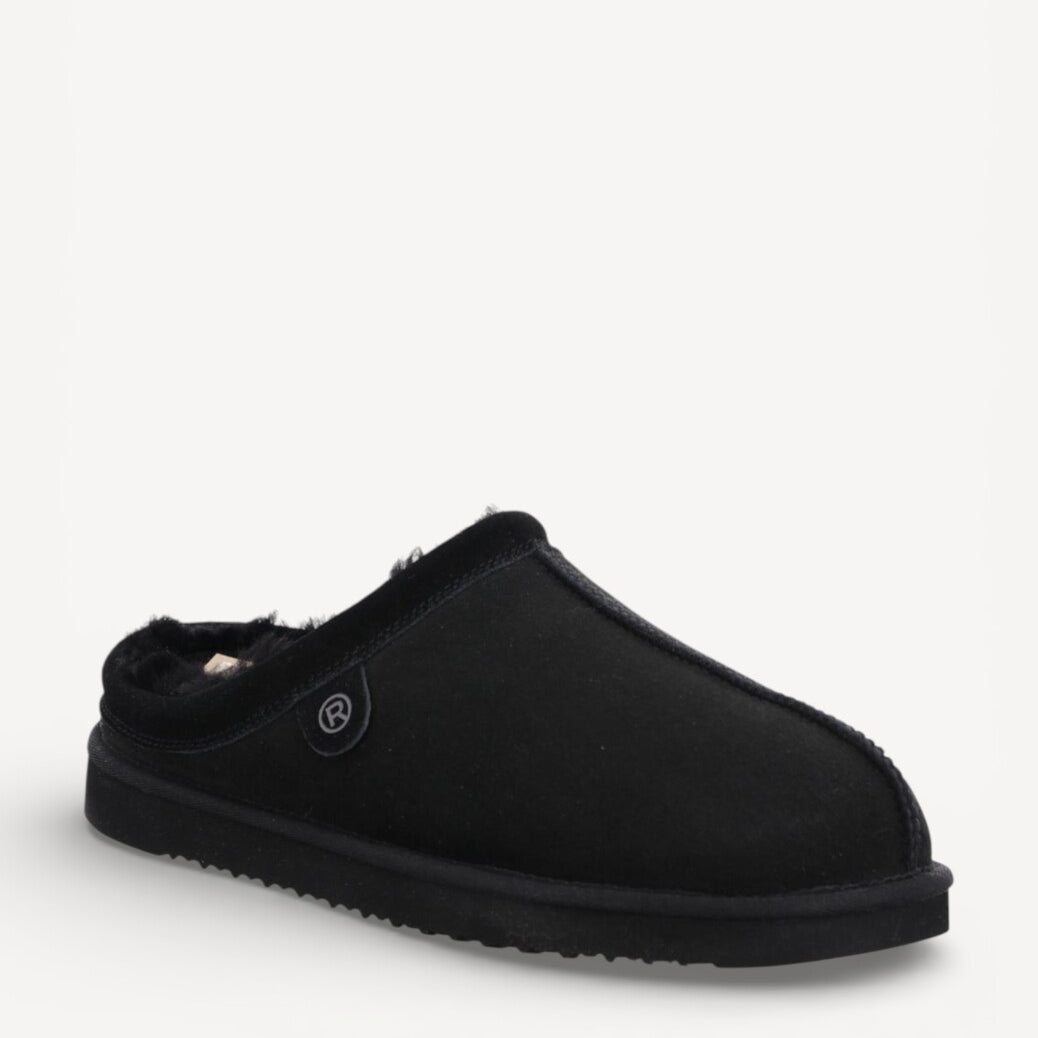 Heren muil pantoffels-Zwart suède