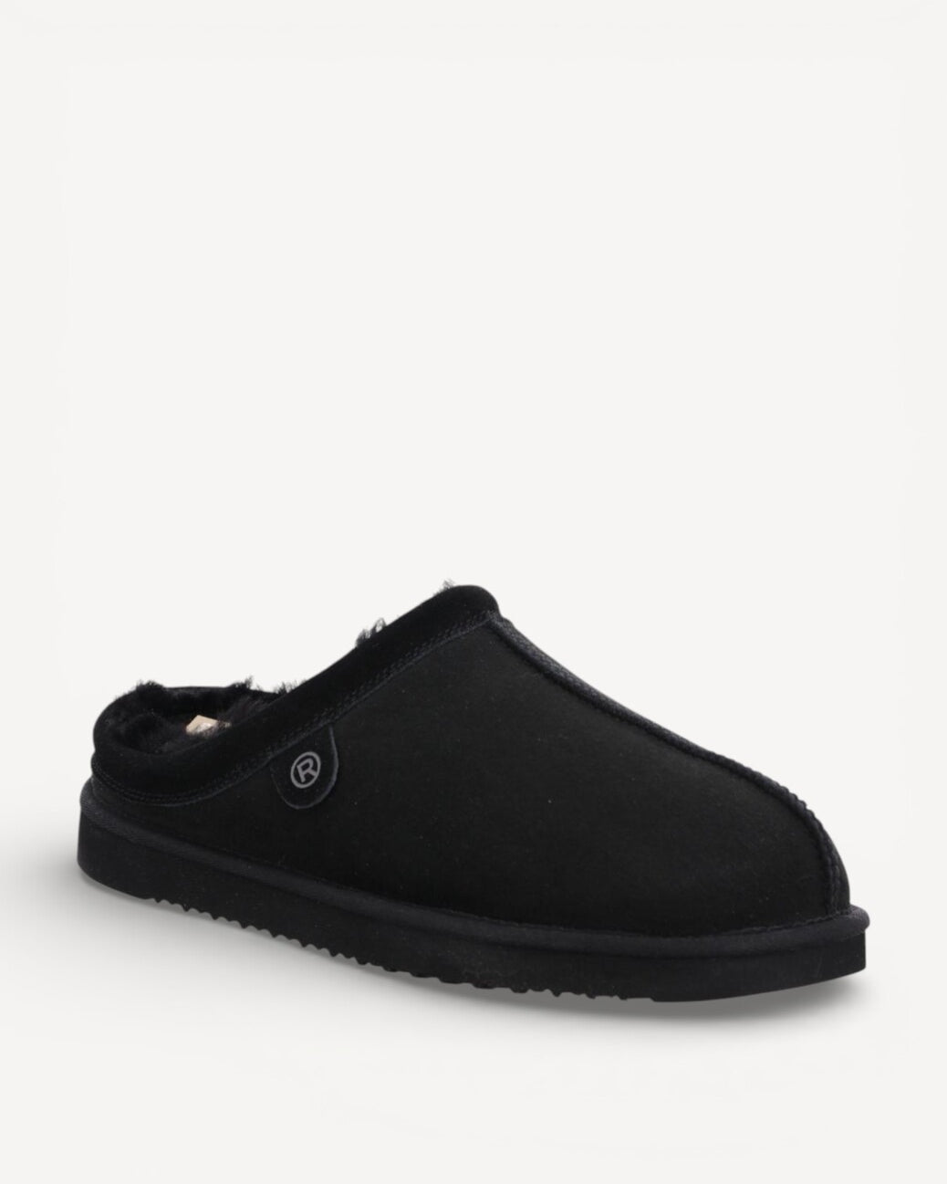 Heren muil pantoffels-Zwart suède