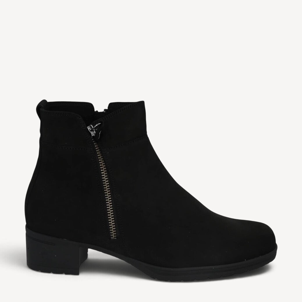 DAMES BOOTS+KORT LAARS-Zwart suède