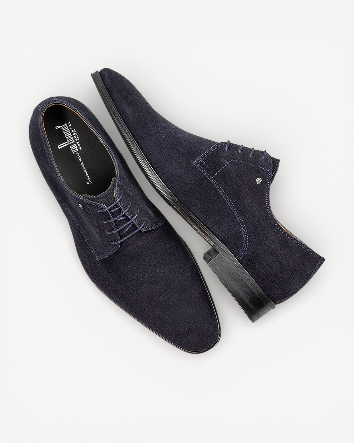 Heren veterschoenen-Blauw suède/nubuck