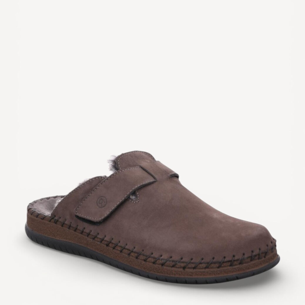 Heren muil pantoffels-Bruin suède