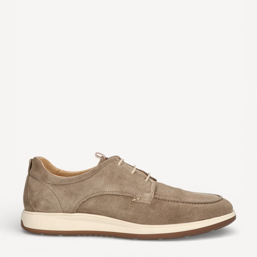 Heren veterschoenen-Beige suède/nubuck