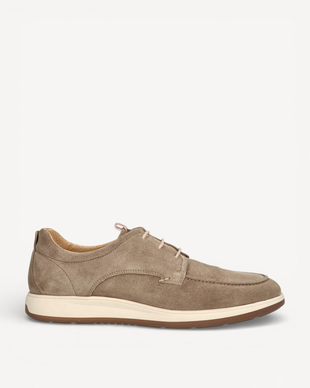 Heren veterschoenen-Beige suède/nubuck