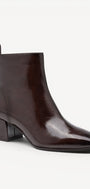 DAMES BOOTS+KORT LAARS-Bruin lak