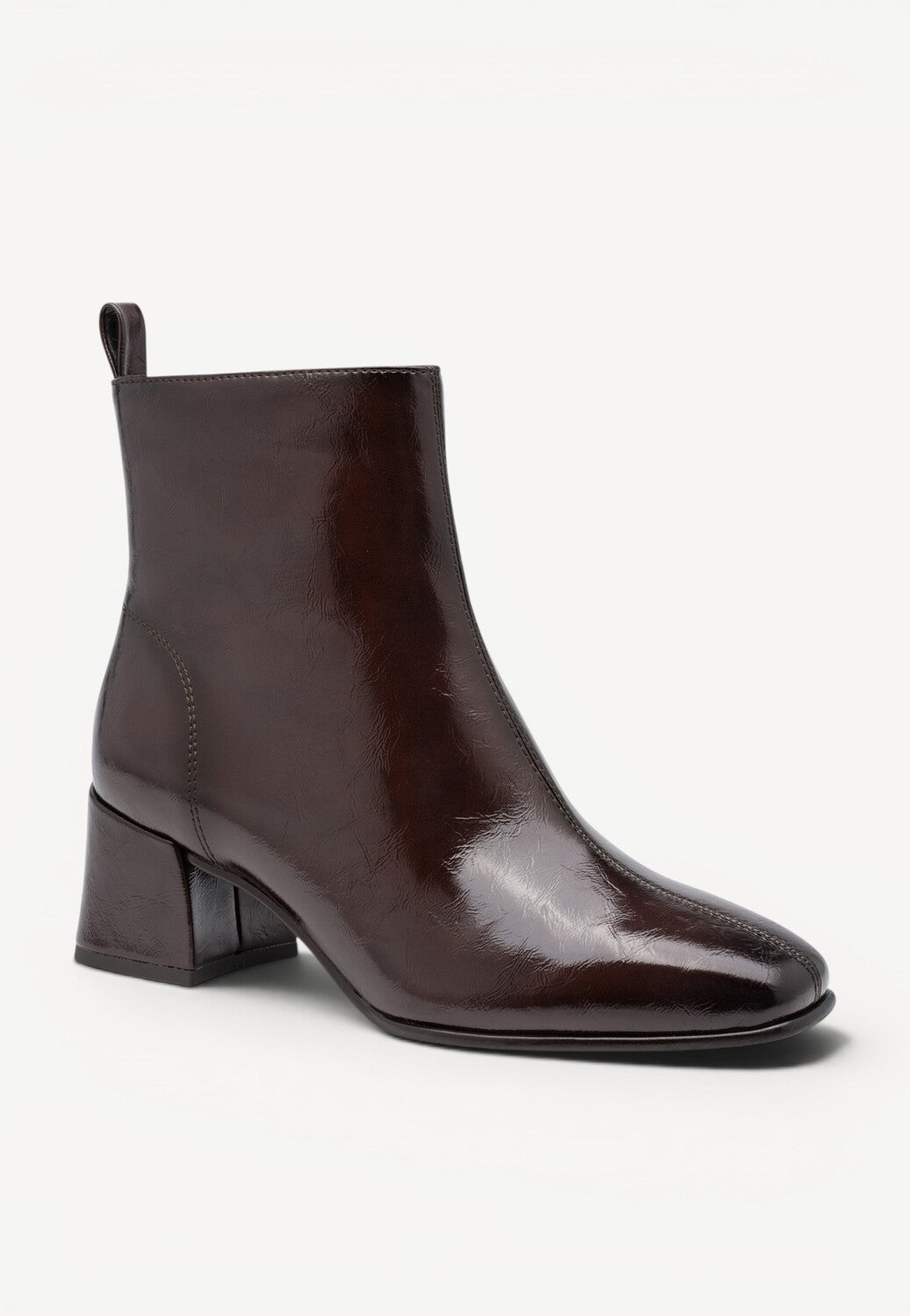 DAMES BOOTS+KORT LAARS-Bruin lak