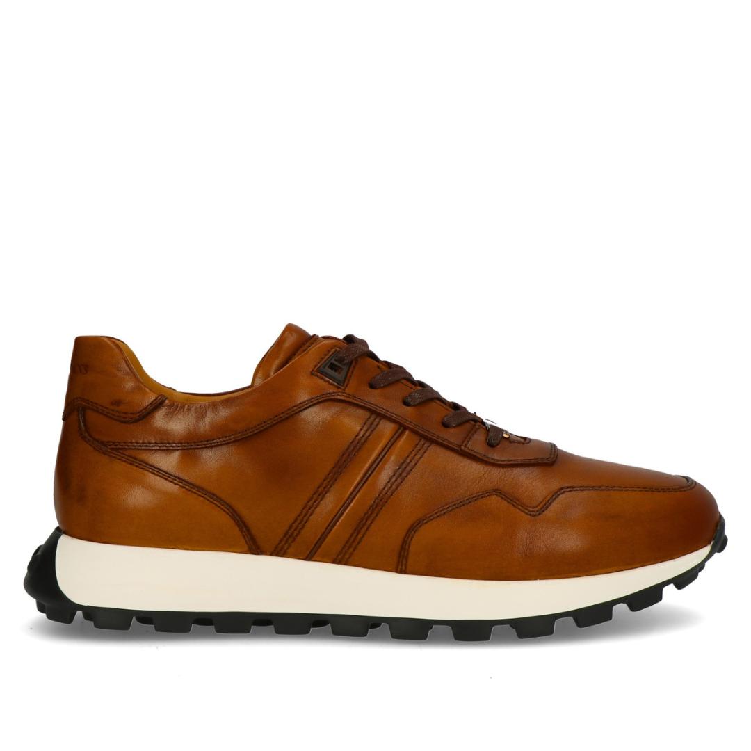 Heren veterschoenen-Bruin leer