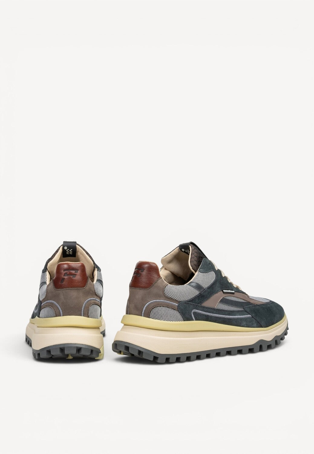 Heren veterschoenen-Blauw combi kleur