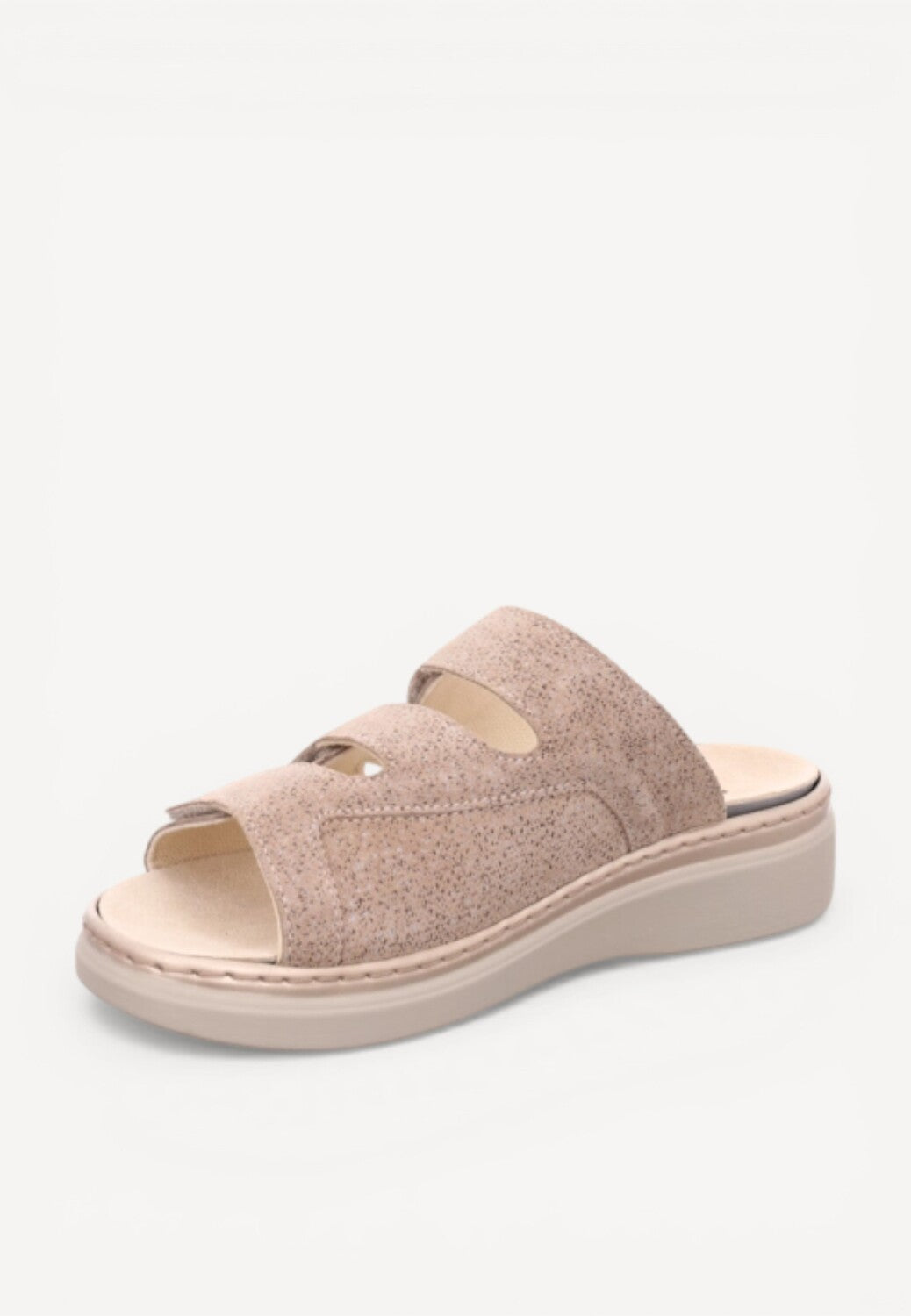 DAMES OPEN SCHOENEN-Beige suède/nubuck