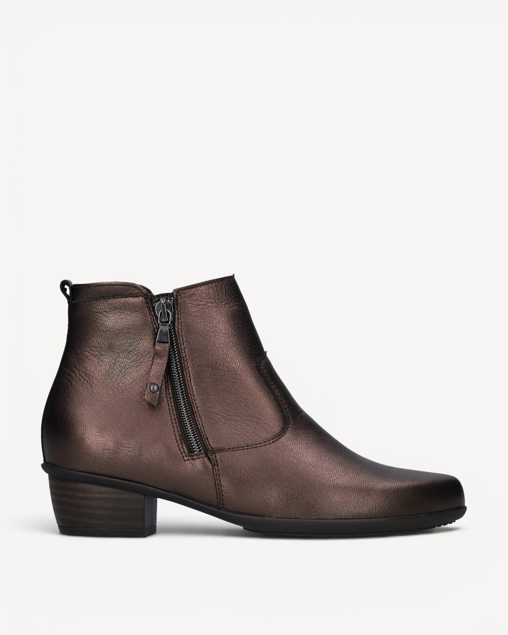 DAMES BOOTS+KORT LAARS-Brons leer