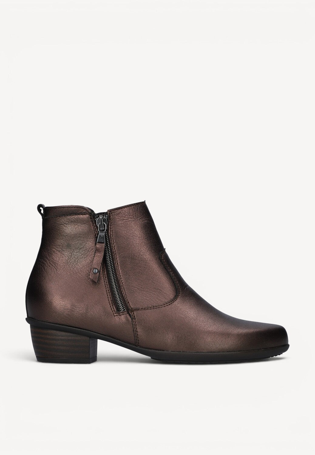 DAMES BOOTS+KORT LAARS-Brons leer