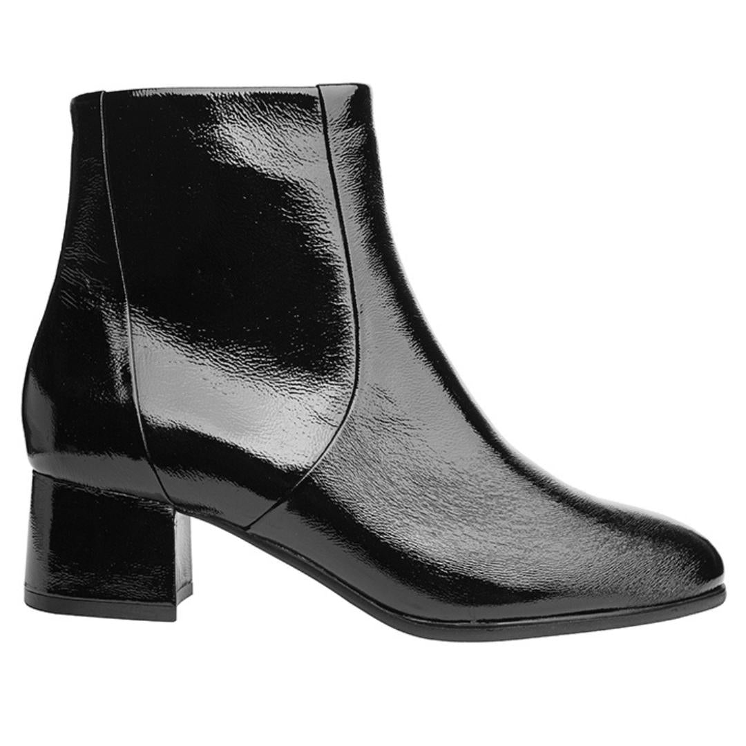DAMES BOOTS+KORT LAARS-Zwart lak