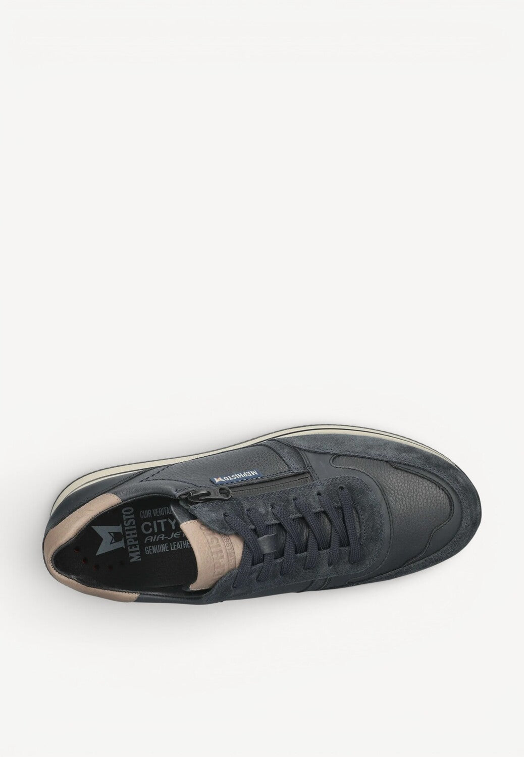 Heren veterschoenen-Blauw leer
