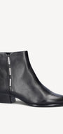 DAMES BOOTS+KORT LAARS-Zwart leer