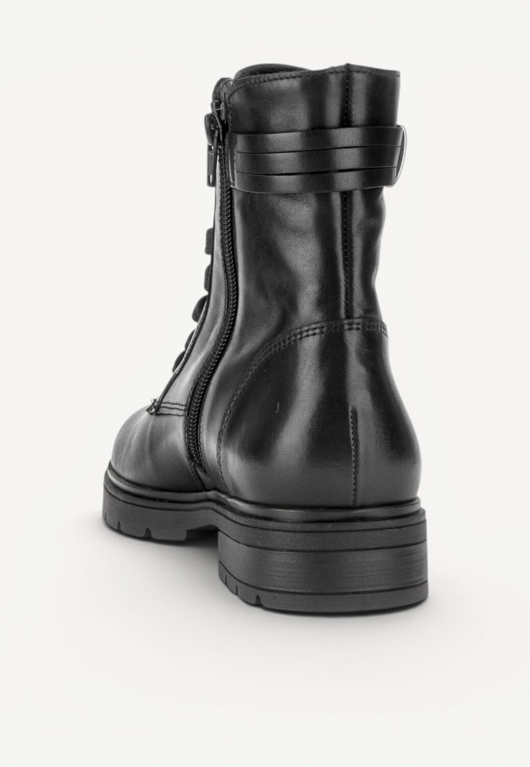 DAMES BOOTS+KORT LAARS-Zwart leer