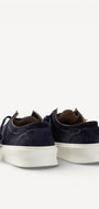 Heren veterschoenen-Blauw suède/nubuck