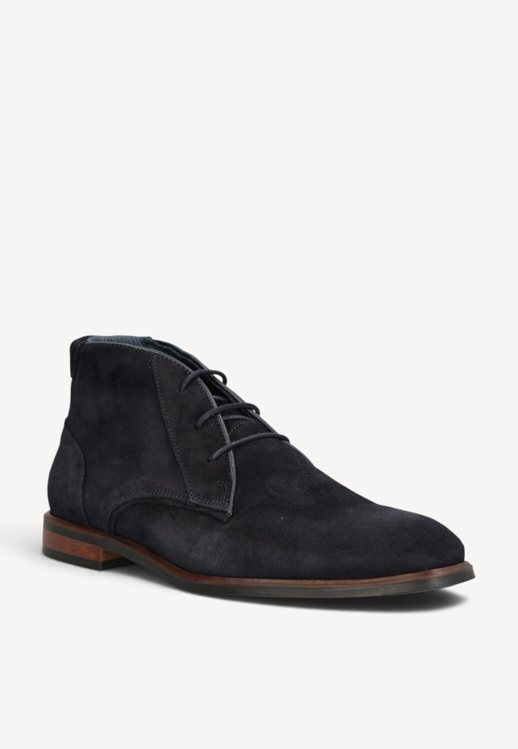 Heren veterschoenen-Blauw suède/nubuck