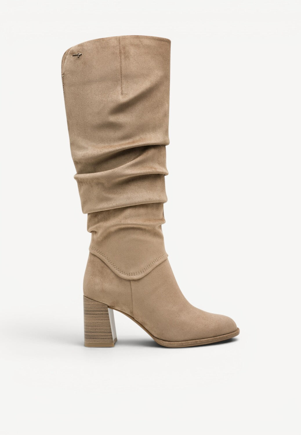 DAMESLAARS LANG/HALFHOOG-Beige suède/nubuck