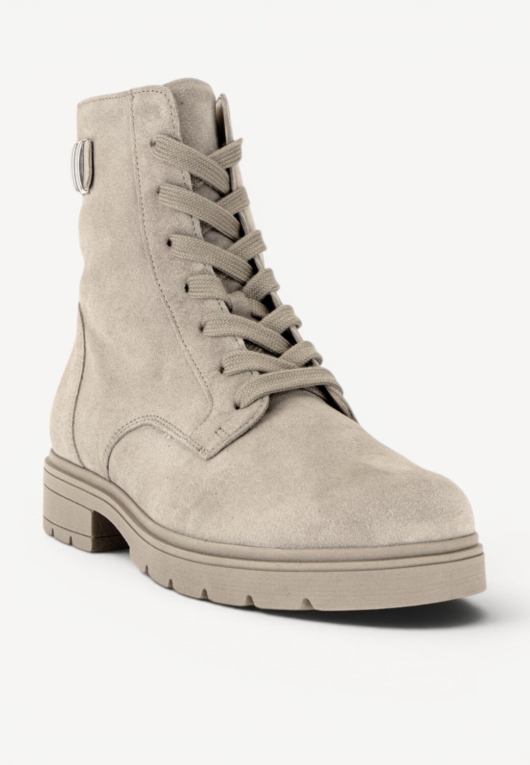 DAMES BOOTS+KORT LAARS-Beige suède/nubuck