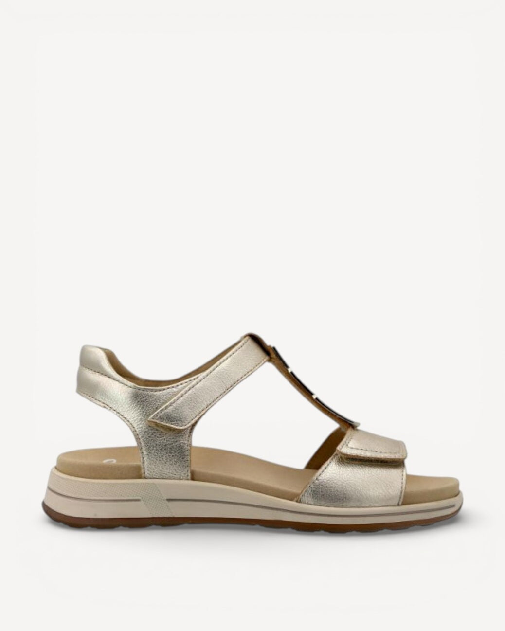 DAMES OPEN SCHOENEN-Goud leer