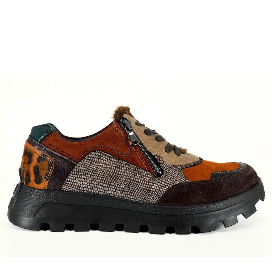 DAMES SPORTIEVE VETERSCHO-Bruin combi kleur