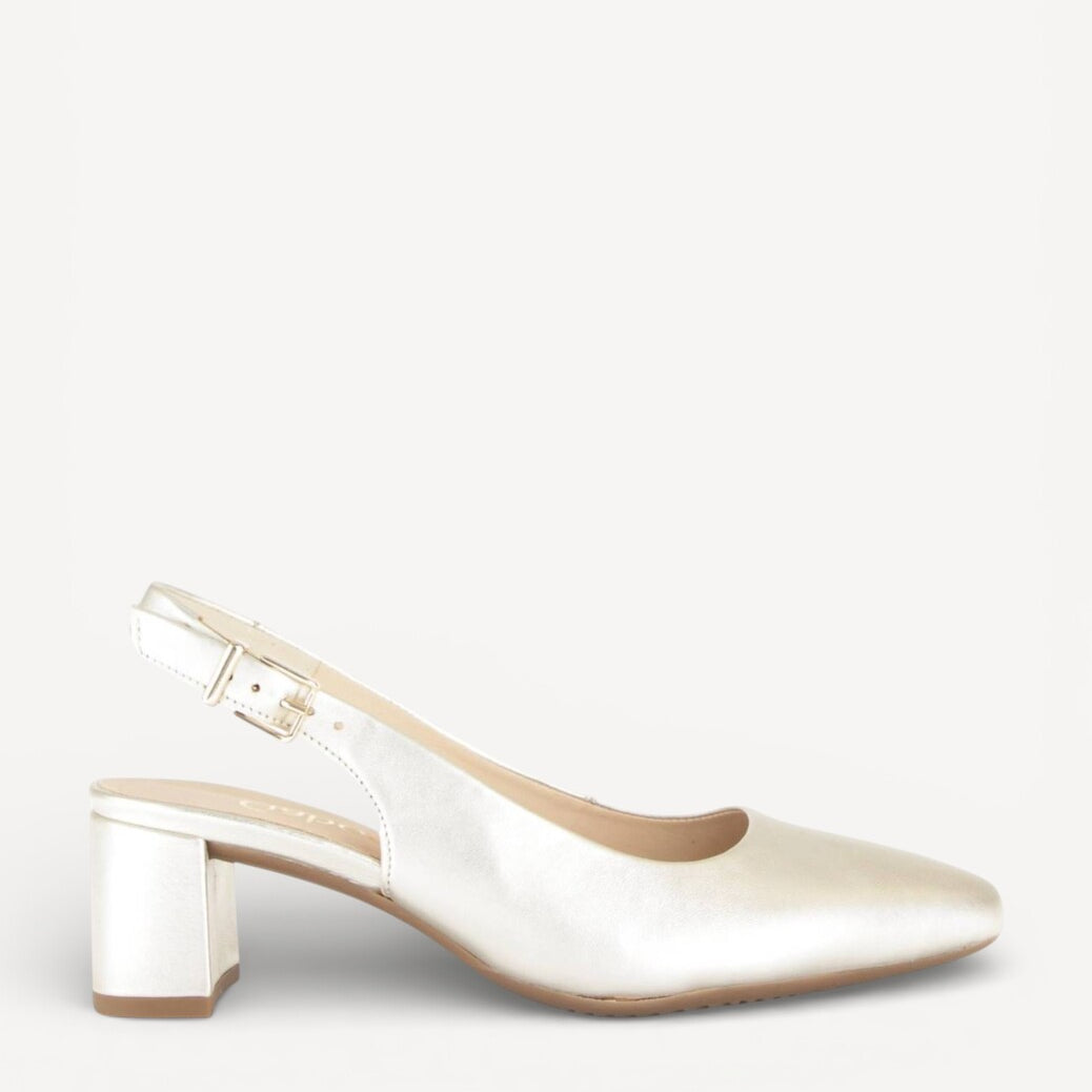 MUIL +SLINGBACK-Goud leer