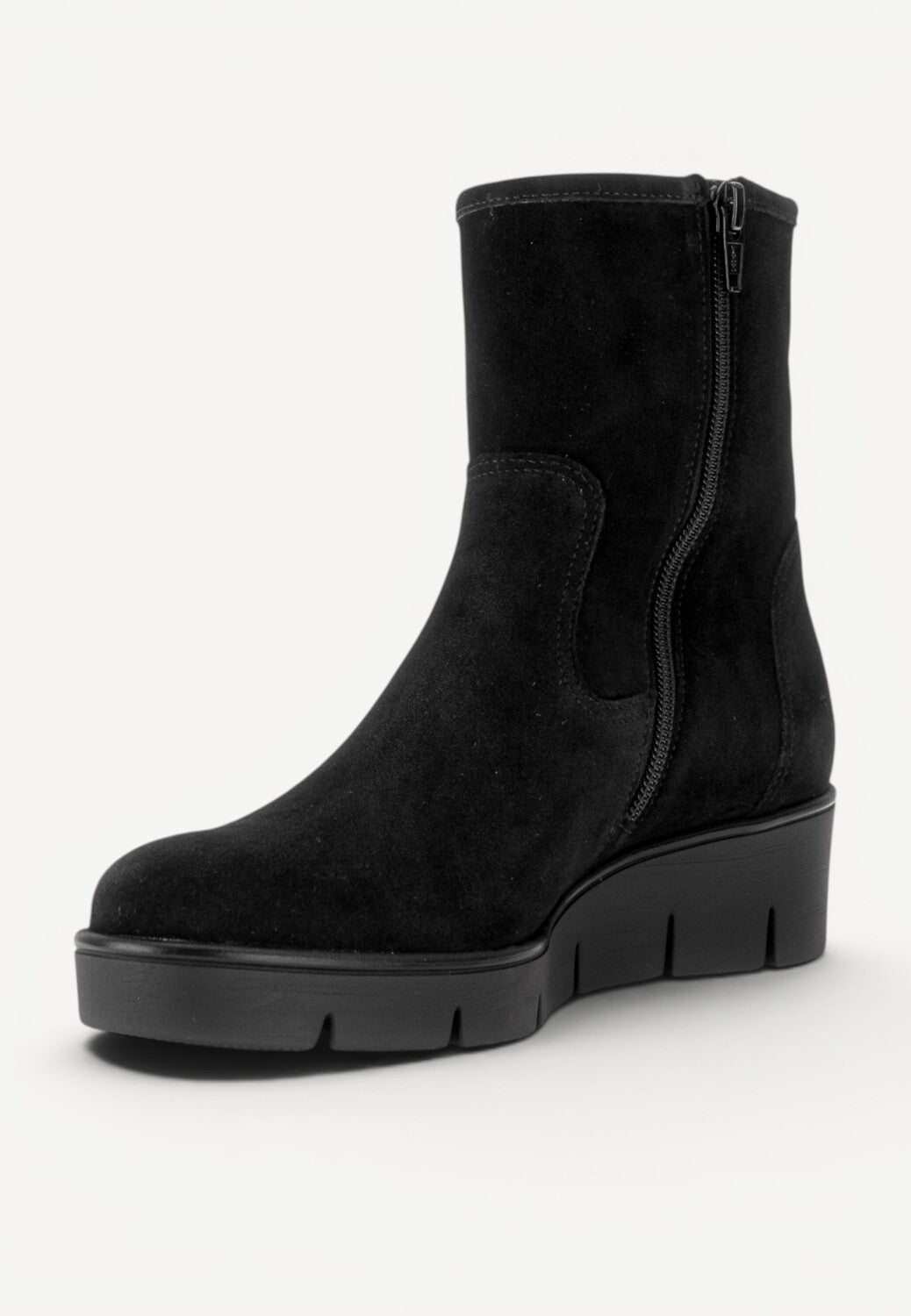 DAMES BOOTS+KORT LAARS-Zwart suède