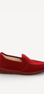 Dames dichte pantoffels-Rood suède/nubuck