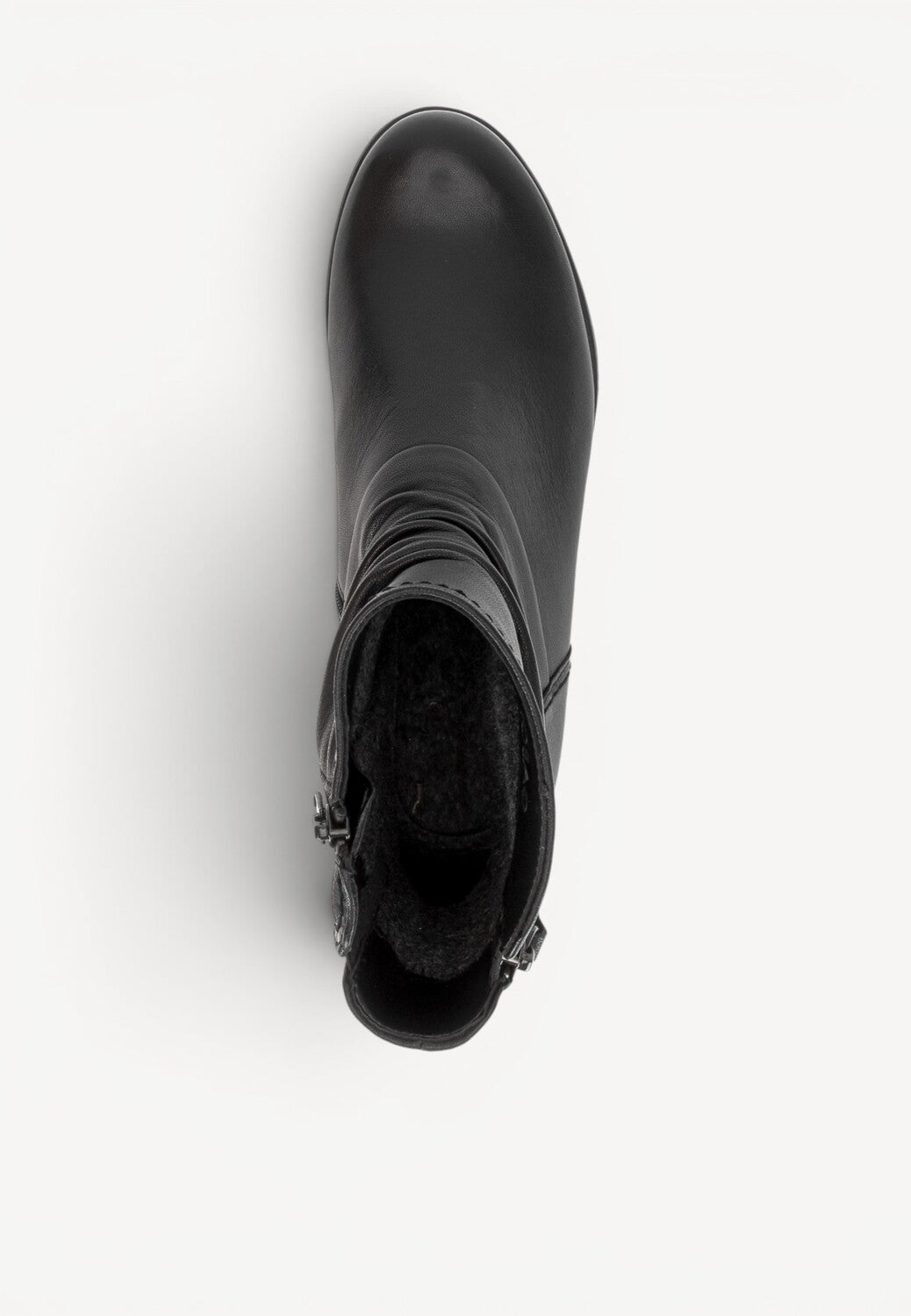 DAMES BOOTS+KORT LAARS-Zwart leer