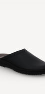 Heren muil pantoffels-Zwart leer