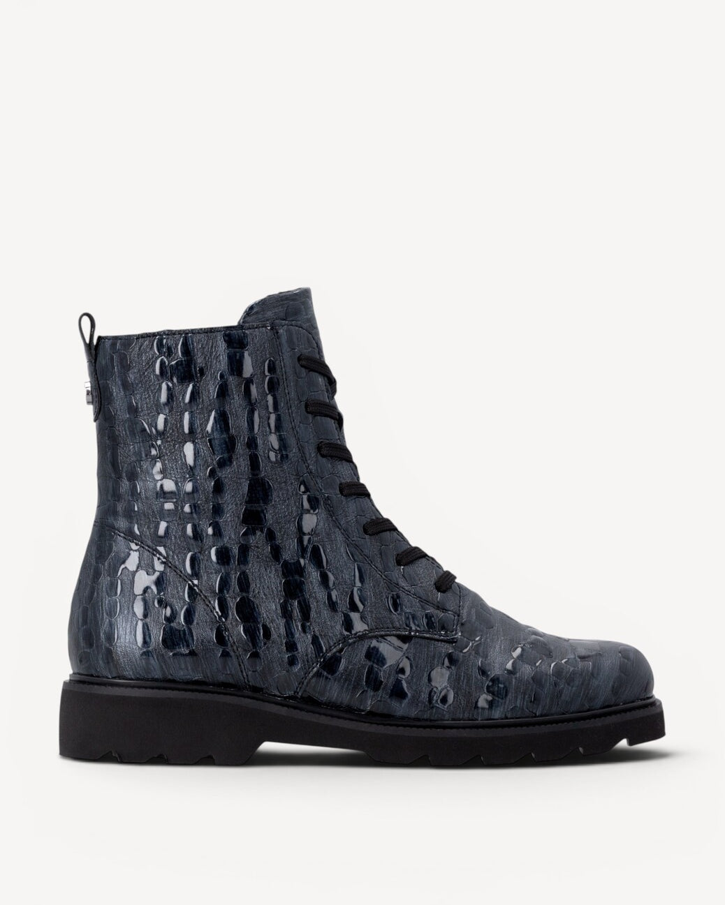 DAMES BOOTS+KORT LAARS-Blauw leer