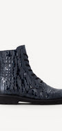 DAMES BOOTS+KORT LAARS-Blauw leer