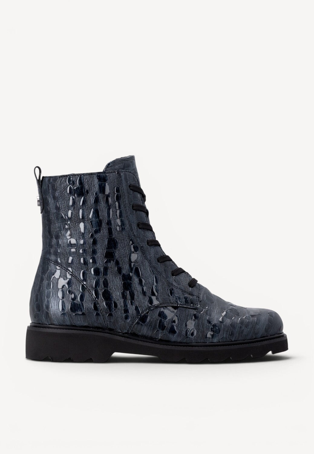 DAMES BOOTS+KORT LAARS-Blauw leer