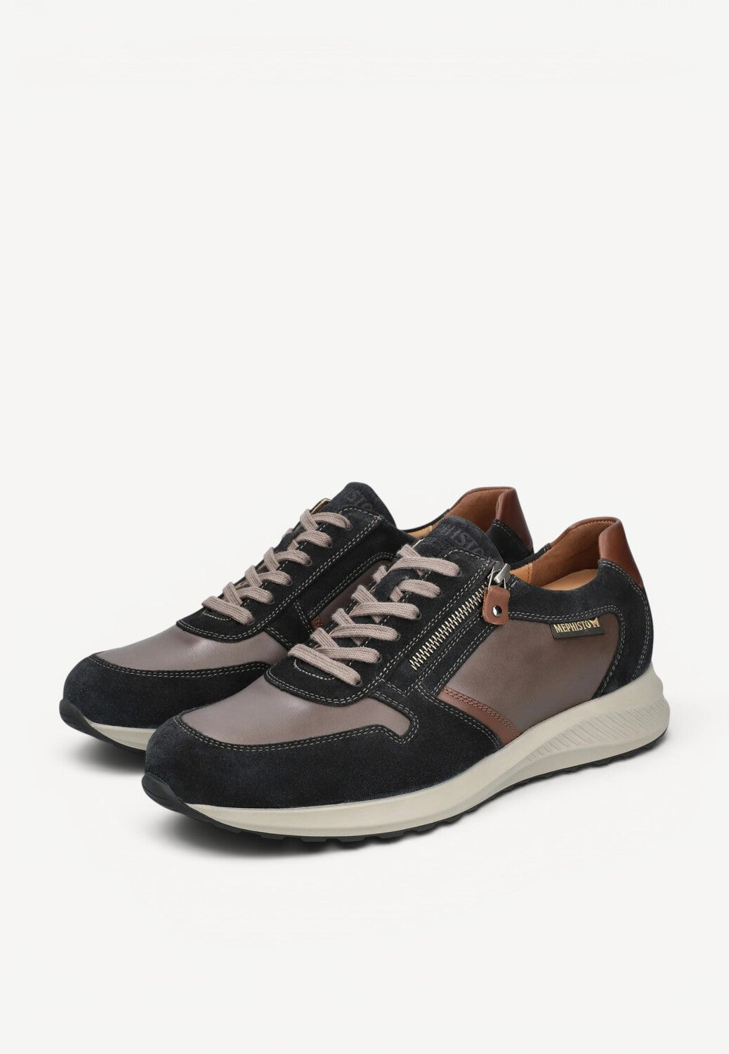 Heren veterschoenen-Blauw suède/nubuck