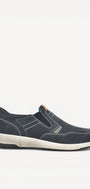 Heren instapper-Blauw suède/nubuck