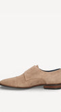 Heren veterschoenen-Beige suède/nubuck