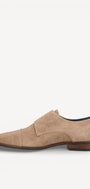 Heren veterschoenen-Beige suède/nubuck